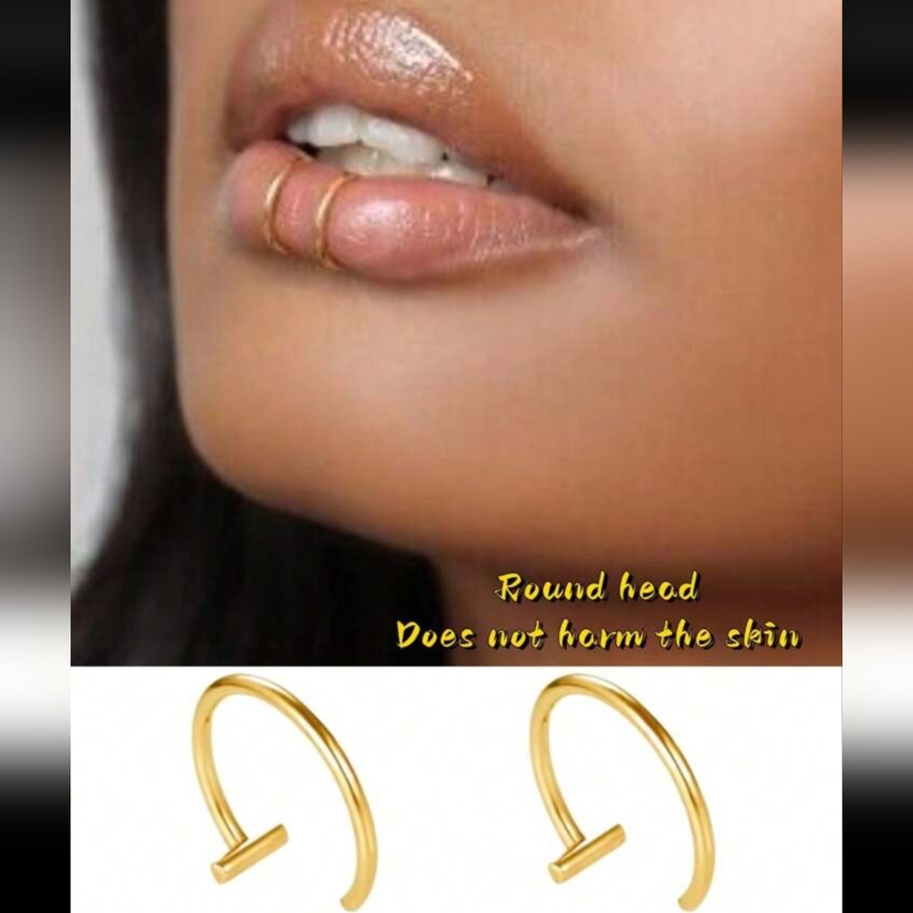 2 Fake Lip Rings - Picture 3 of 6